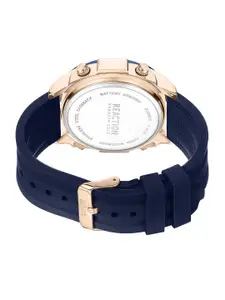 REACTION KENNETH COLE Men Chronograph Textured Strap Digital Watch KRWGQ9006903