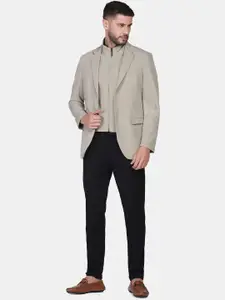 Blackberrys Men Formal Beige Solid TechPro Blazer