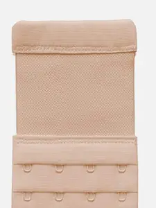 FIMS Women Bra Extenders 4 Hook 4 Eye Pack of 2 Beige Stretchy Bra Extension