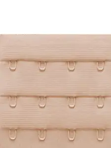 FIMS Women Bra Extenders 4 Hook 4 Eye Pack of 1 Beige Stretchy Bra Extension
