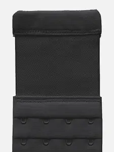 FIMS Women Bra Extenders 4 Hook 4 Eye Pack of 1 Black Stretchy Bra Extension