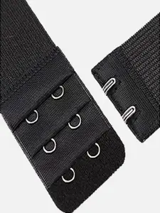 FIMS Women Bra Extenders 2 Hook 3 Eye Pack of 1 Black Stretchy Bra Extension