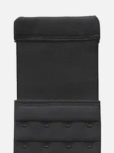 FIMS Women Bra Extenders 4 Hook 4 Eye Pack of 2 Black Stretchy Bra Extension