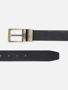 Louis Philippe Men Black Reversible Leather Belt