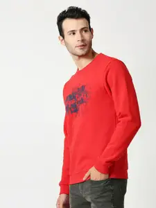 Pepe Jeans Men Red Printed Sweatshirt