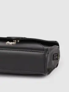 Baggit Black Solid Structured Satchel