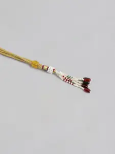 Peora Mint Green & Gold-Toned Meenakari & Beaded Choker Necklace With Earrings