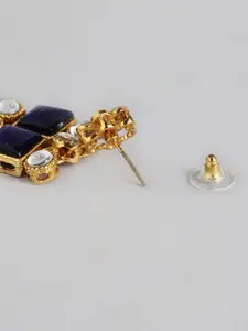 Peora Blue Traditional Gold-Plated Kundan Stone Studded Choker Necklace Jewellery Set