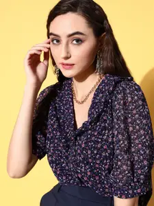 plusS Women Floral Printed Casual Shirt