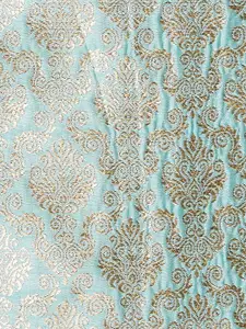 indus route by Pantaloons Men Turquoise Blue Woven Design Nehru Jacket