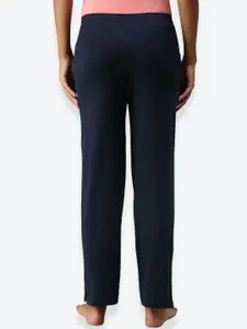 NOT YET by us Women Navy Blue Solid Lounge Pant