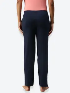 NOT YET by us Women Navy Blue Solid Lounge Pants