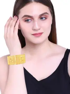 Efulgenz Set Of 2 Gold-Plated Antique Designer Bangle Bracelet