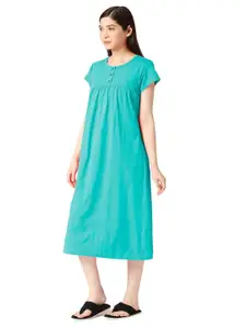 zebu Round Neck Pure Cotton Half Sleeve nightdress