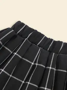 INCLUD Kids-Girls Checked Flared Skirt