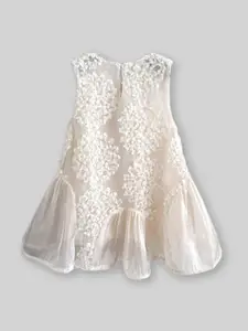 INCLUD Girls Embroidered Sleeveless Drop-Waist Dress