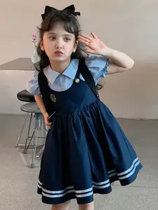 INCLUD Girls Puff Sleeve Fit & Flare Dress