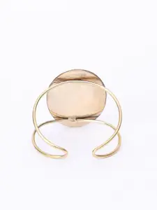 PANASH Women Brass Gold-Plated Cuff Bracelet