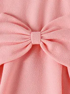 INCLUD Girls One Shoulder Bow Detailed Fit & Flare Dress