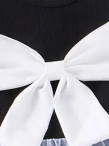 INCLUD Girls Applique Top with Denim Shorts