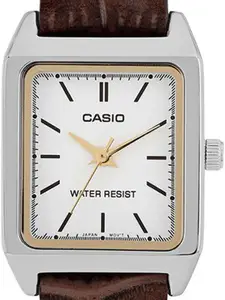 CASIO Women Dial & Leather Cuff Straps Analogue Watch A2290