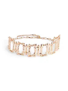 Priyaasi Gold-Plated Hammered Style Choker Pattern Necklace