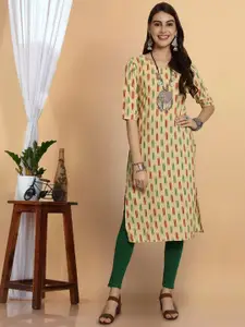7Threads Women Printed Patchwork Floral Crepe Kurta