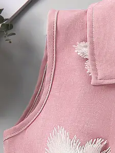 INCLUD Girls Knotted Shirt With Embroidered Skirt