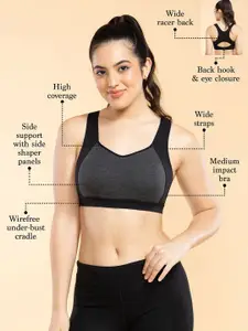 Enamor Medium Impact Cotton Padded Wire-Free Full Coverage Comfort Sports Bra Sb38