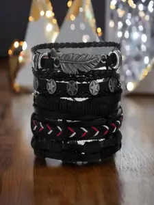 UNIVERSITY TRENDZ Men Beaded Leather Multistrand Bracelet