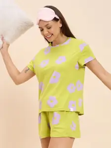 Sweet Dreams Floral Lime Shorts Set