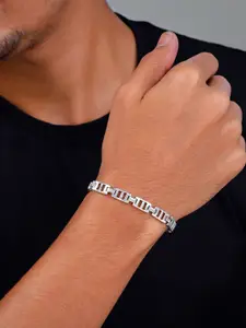 GIVA Men 925 Sterling Silver Rhodium-Plated Wraparound Bracelet