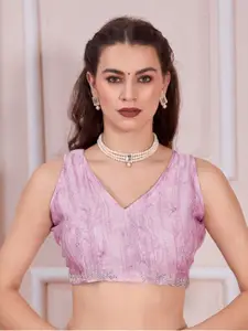 Anouk Embellished Beads and Stones Satin Saree