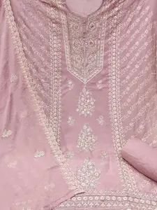 Peachmode Embroidered Organza Unstitched Dress Material