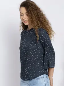 Sera Women Polka Dots Printed Round Neck Top