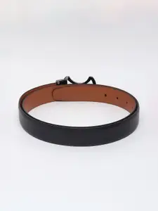 WINSOME DEAL Men Push Pin Closure Textured Formal Belt