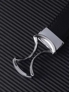 WINSOME DEAL Men Push Pin Closure Textured Formal Belt