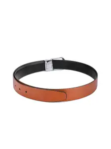 WINSOME DEAL Men Push Pin Closure Textured Formal Belt