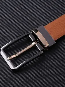 WINSOME DEAL Men Tang Closure Textured Formal Belt