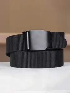 WINSOME DEAL Men Slider Buckle Closure Textured Casual Belt