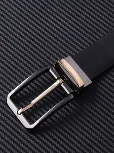 WINSOME DEAL Men Tang Closure Textured Formal Belt