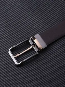 WINSOME DEAL Men Tang Closure Textured Formal Belt