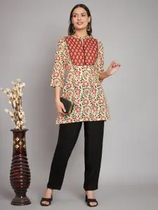 Anouk Women Floral Printed Pure Cotton Short Kurti
