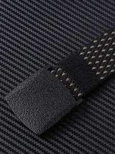 WINSOME DEAL Men Slider Buckle Closure Textured Casual Belt