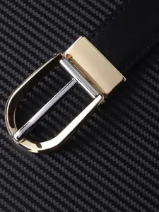 WINSOME DEAL Men Tang Closure Textured Formal Belt