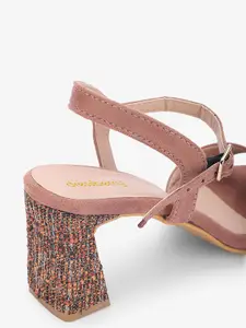 DressBerry Womens Detail Heeled Sandals with Buckles