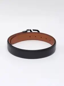 WINSOME DEAL Men Push Pin Closure Textured Formal Belt