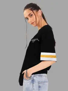 Leotude Women Typography Extended Sleeves T-shirt