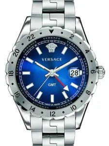 Versace Women Brass Embellished Dial & Stainless Steel Bracelet Style Straps Analogue Watch V11010015