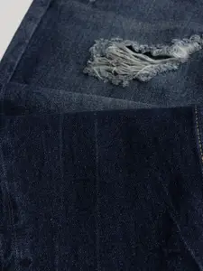 Snitch Men Comfort Relaxed Fit Highly Distressed Light Fade Stretchable Jeans